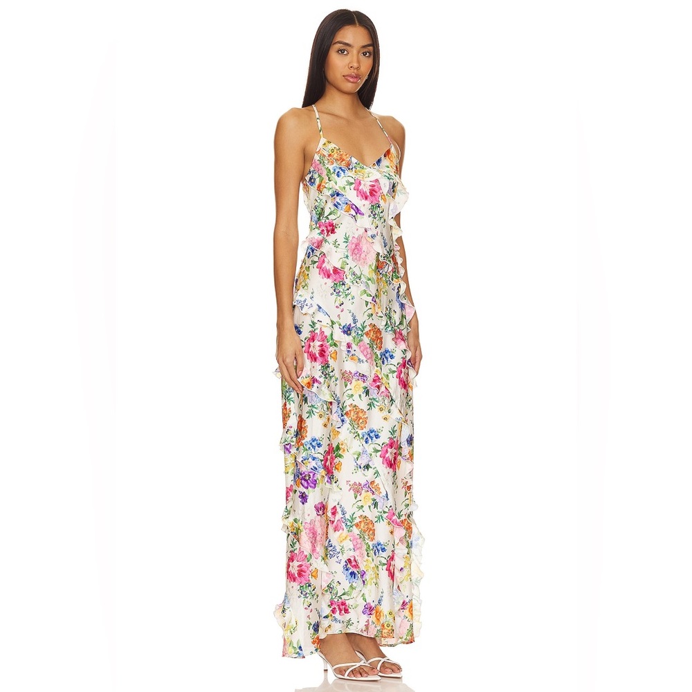 Stunning Romance Ruffle Dress in Ivory Botanical Floral from Show Me Your Mumu